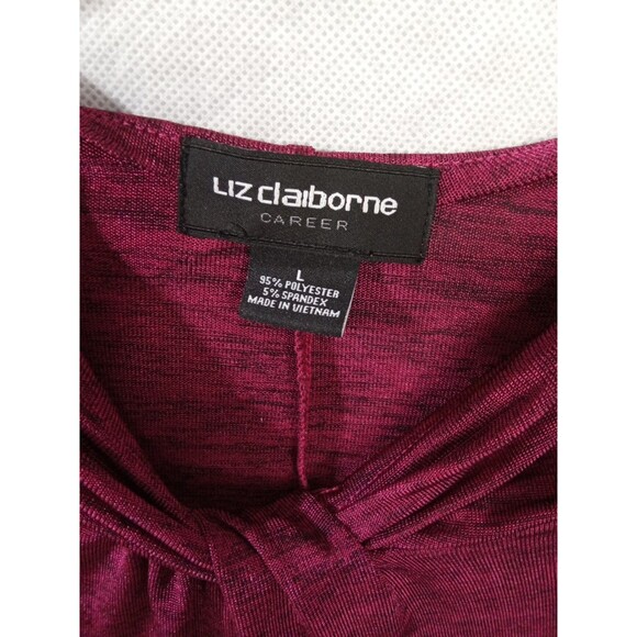 liz claiborne career top large Burgundy Sleeveless lined - Picture 6 of 8